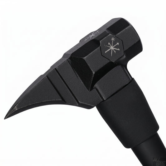 Close-up detail of Black Maxx tool head showing forged steel construction with sledge and maul striking surfaces