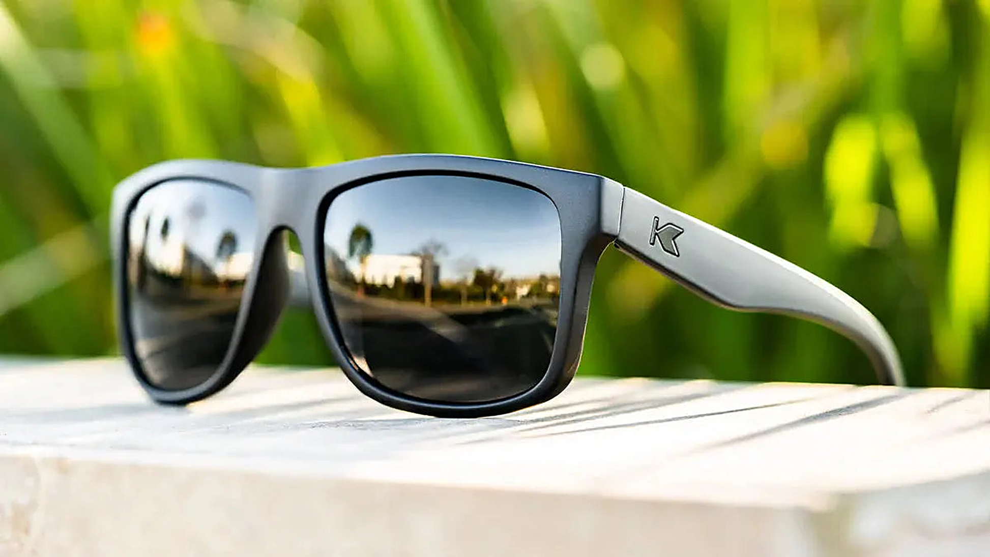 Black on Black Torrey Pines - Knockaround Sunglasses - detail view