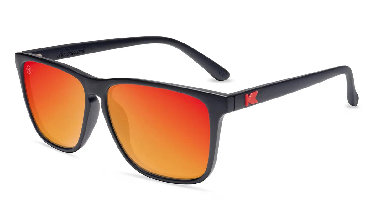 Matt Black / Red Sunset Fast Lanes - Knockaround Sunglasses ALL RISK UniformsCAL FIRE   ALL RISK Uniforms