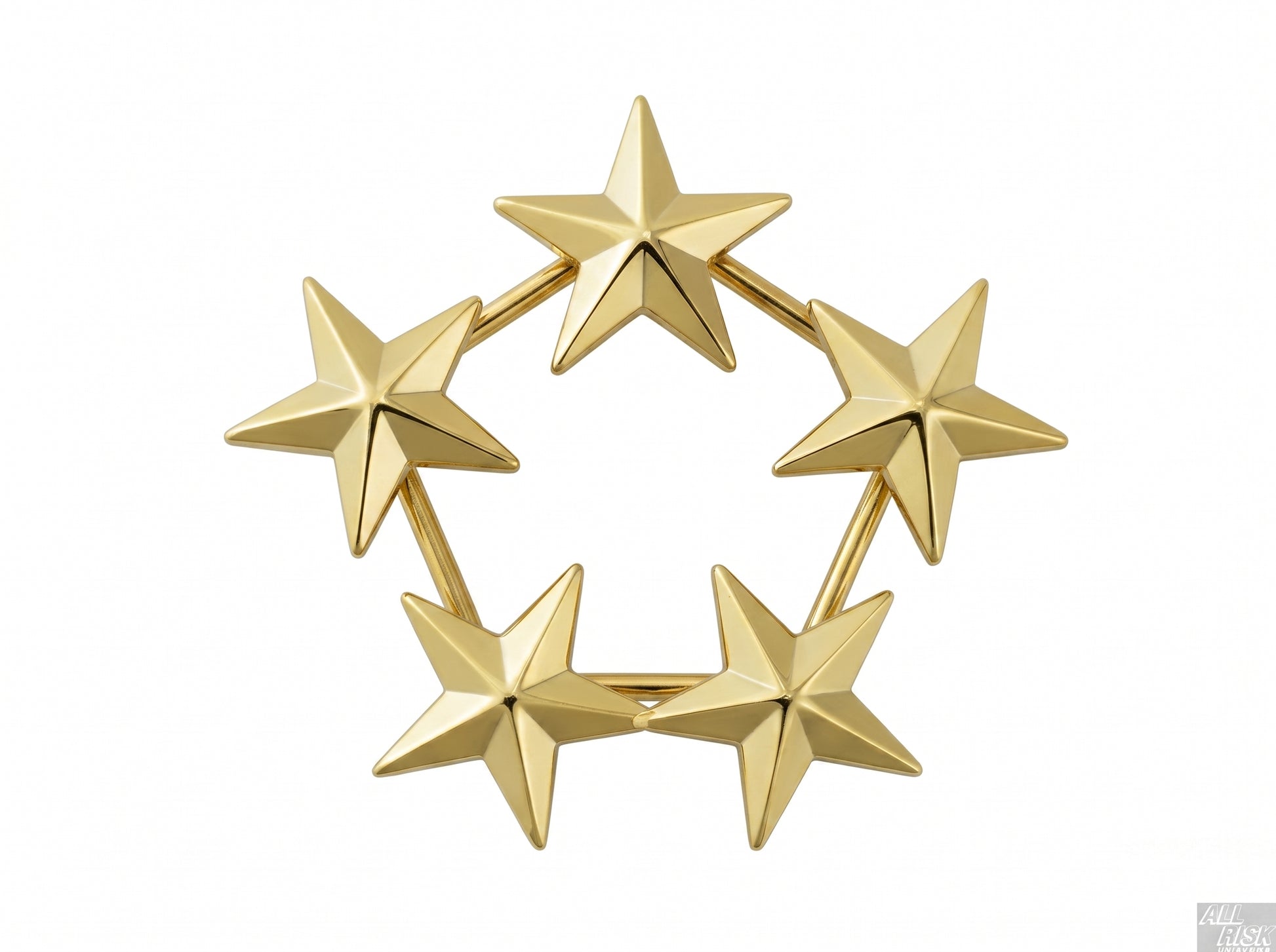 CAL FIRE Blackinton Five Gold Stars Circle Collar Brass