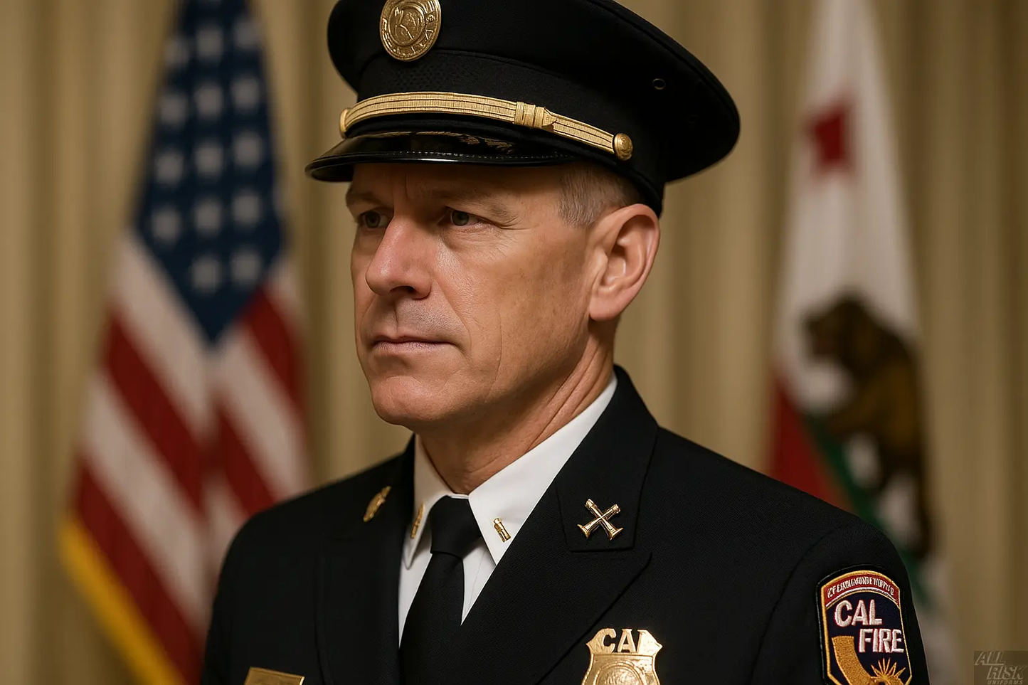 Officer Wearing Collar Brass