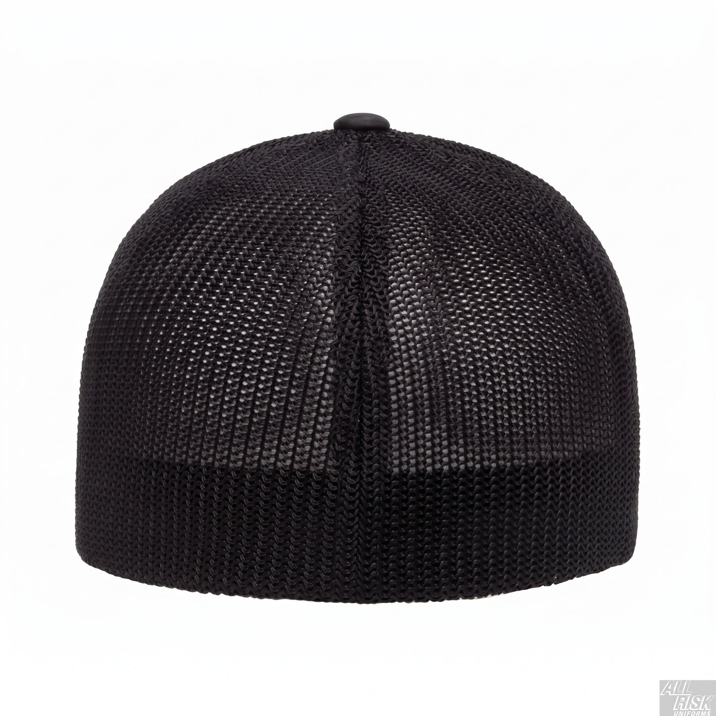 Back view of the CAL FIRE Flexfit 6511 trucker hat showing the breathable mesh back panels.