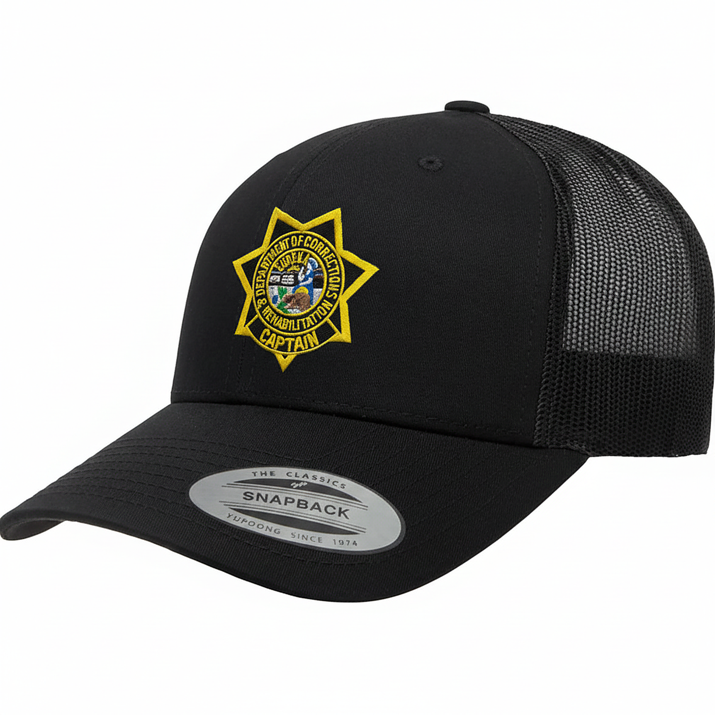 CDCR 6 Panel Captains Hat - detail view