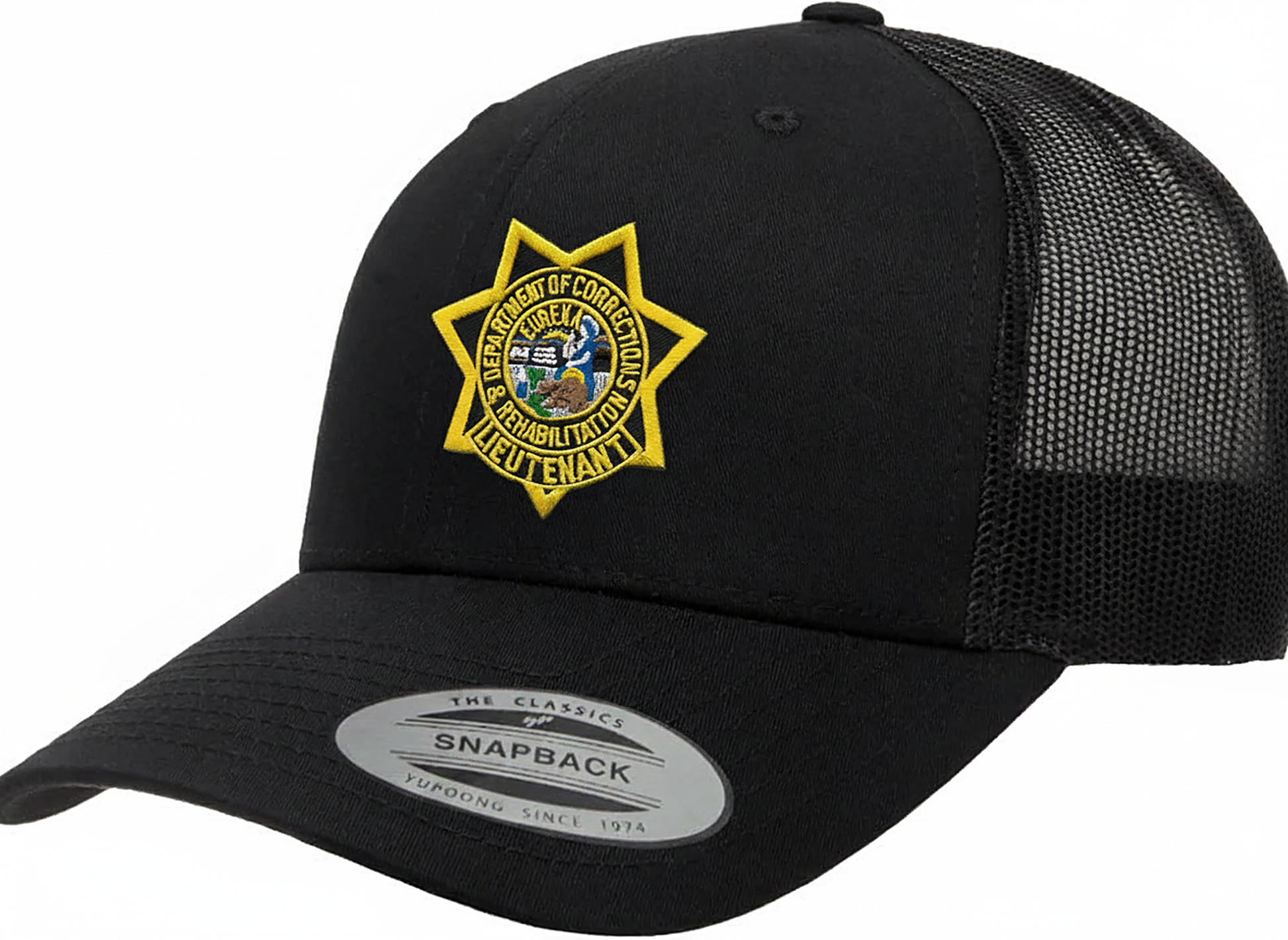 CDCR 6 Panel Lieutenants Hat - detail view