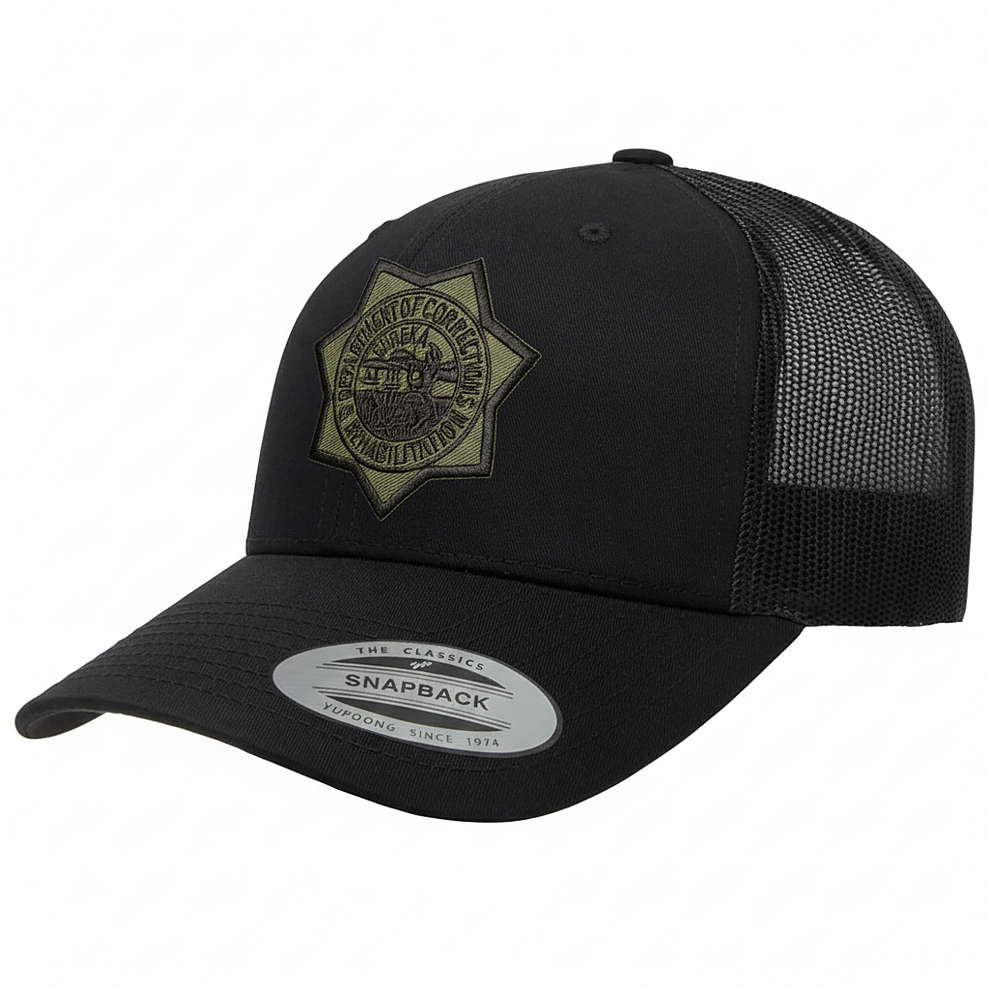 CDCR 6 Panel Officers Hat - Stealth Edition - detail view