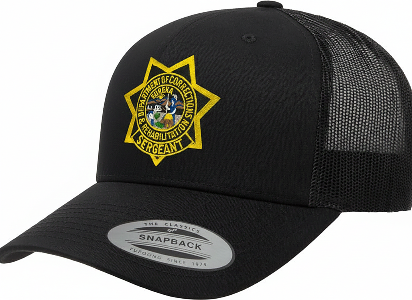 CDCR 6 Panel Sergeants Hat - detail view