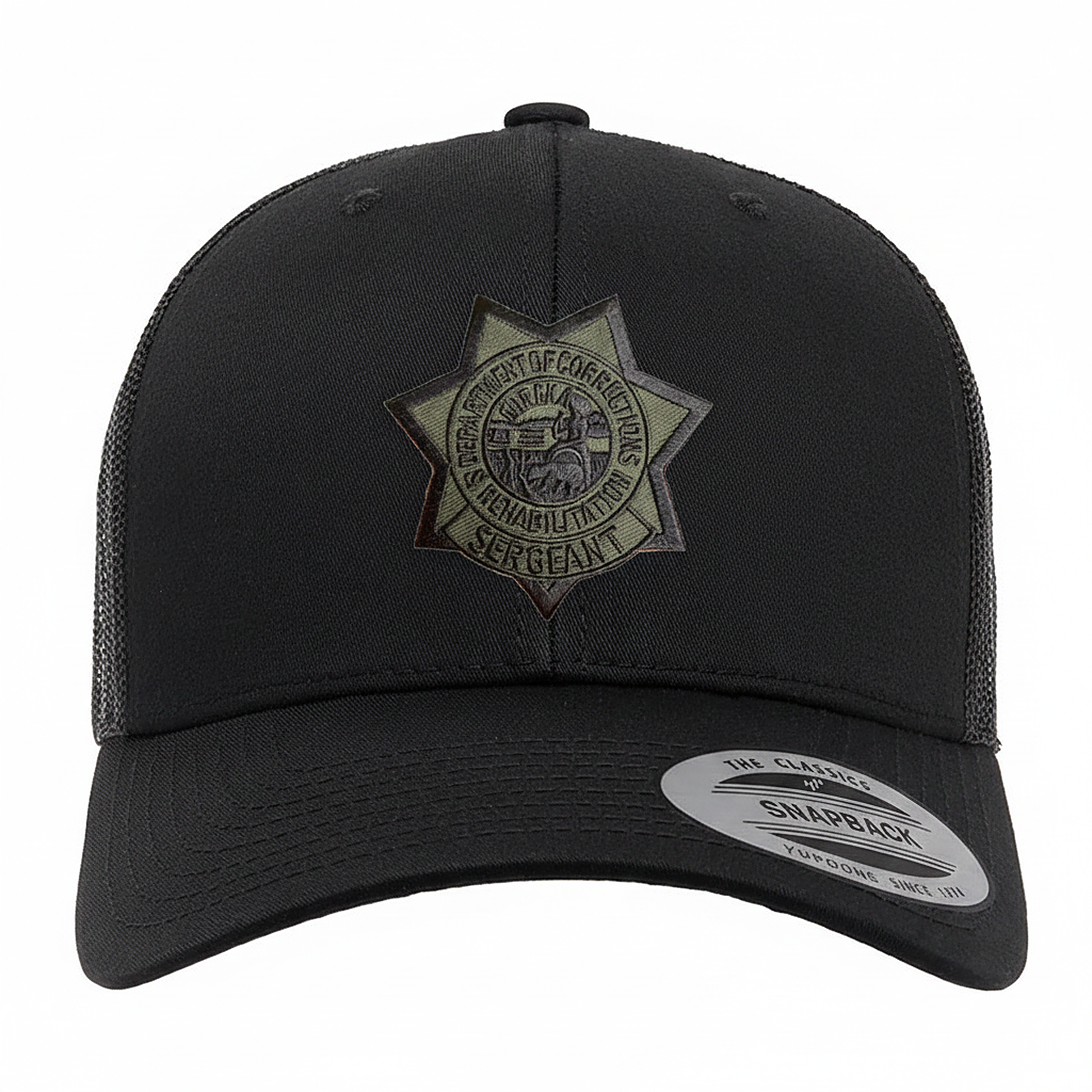 CDCR 6 Panel Sergeants Hat - Stealth Edition