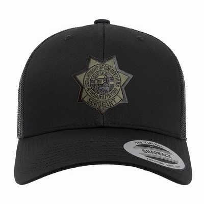 CDCR 6 Panel Sergeants Hat - Stealth Edition