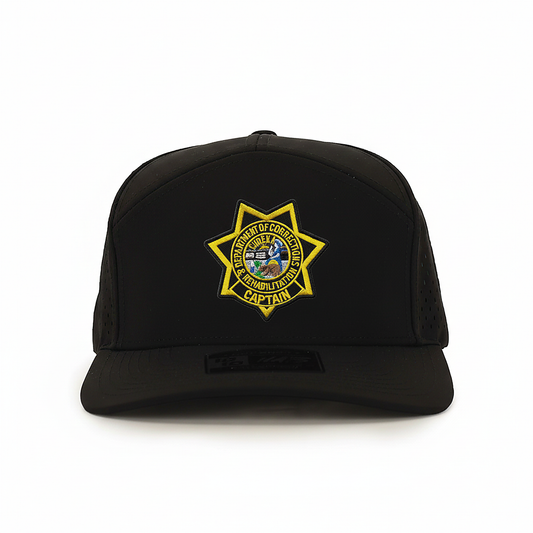 CDCR 7 Panel Performance Vented Captains Hat
