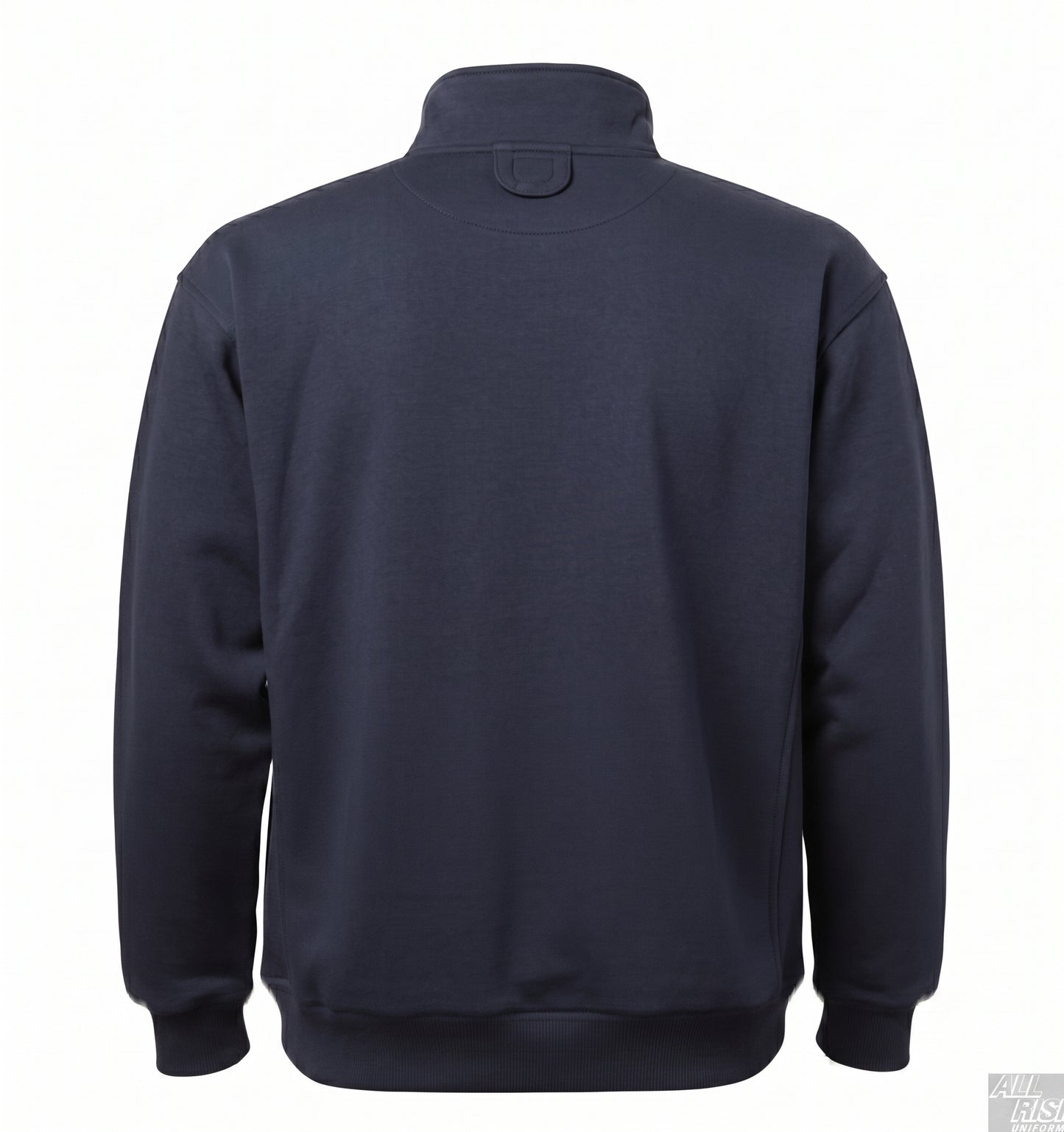Back view of 5.11 job shirt showing no-roll collar, locker loop, and side seam handwarmer pocket