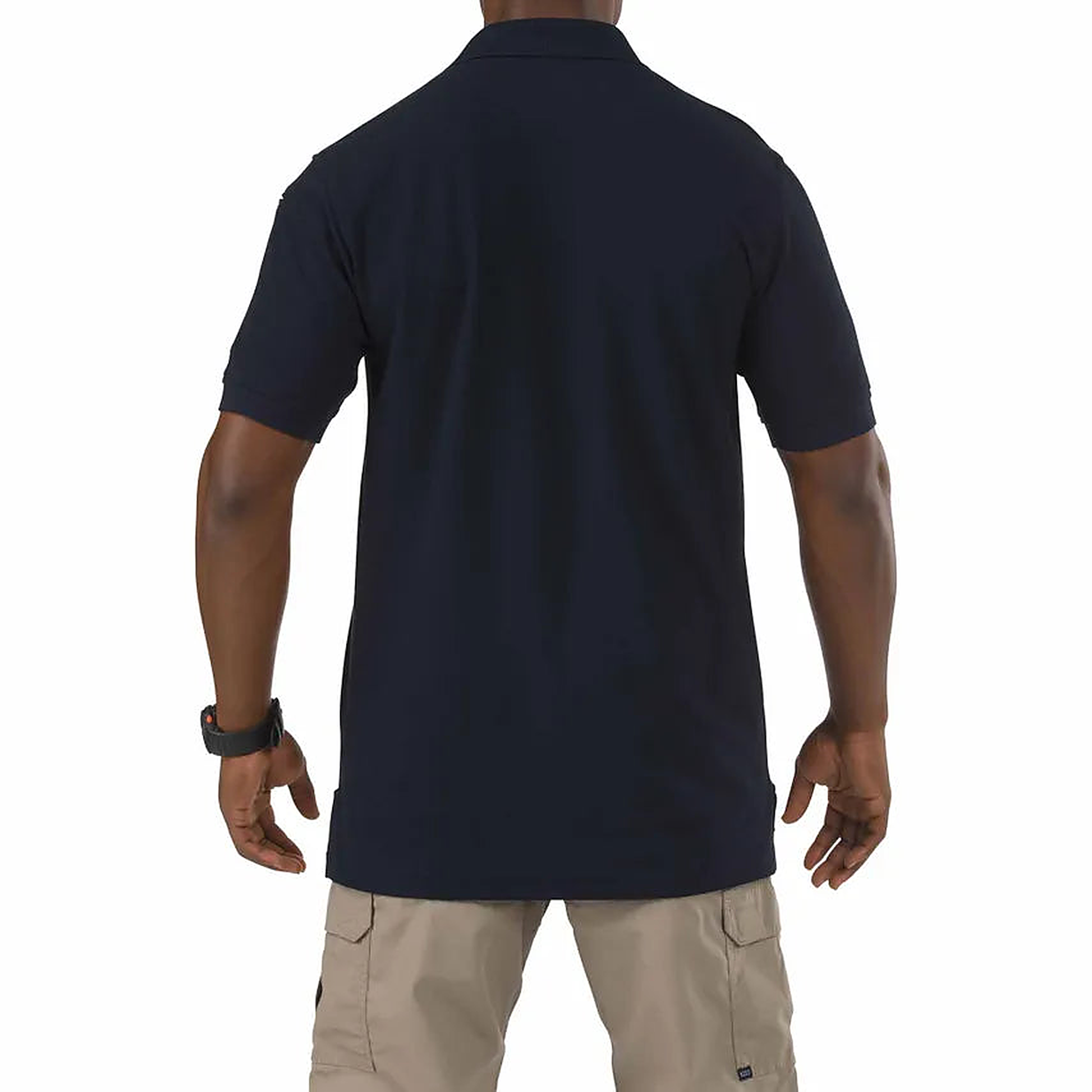 COS 5.11 Utility Polo Short Sleeve - Midnight Navy - close-up detail