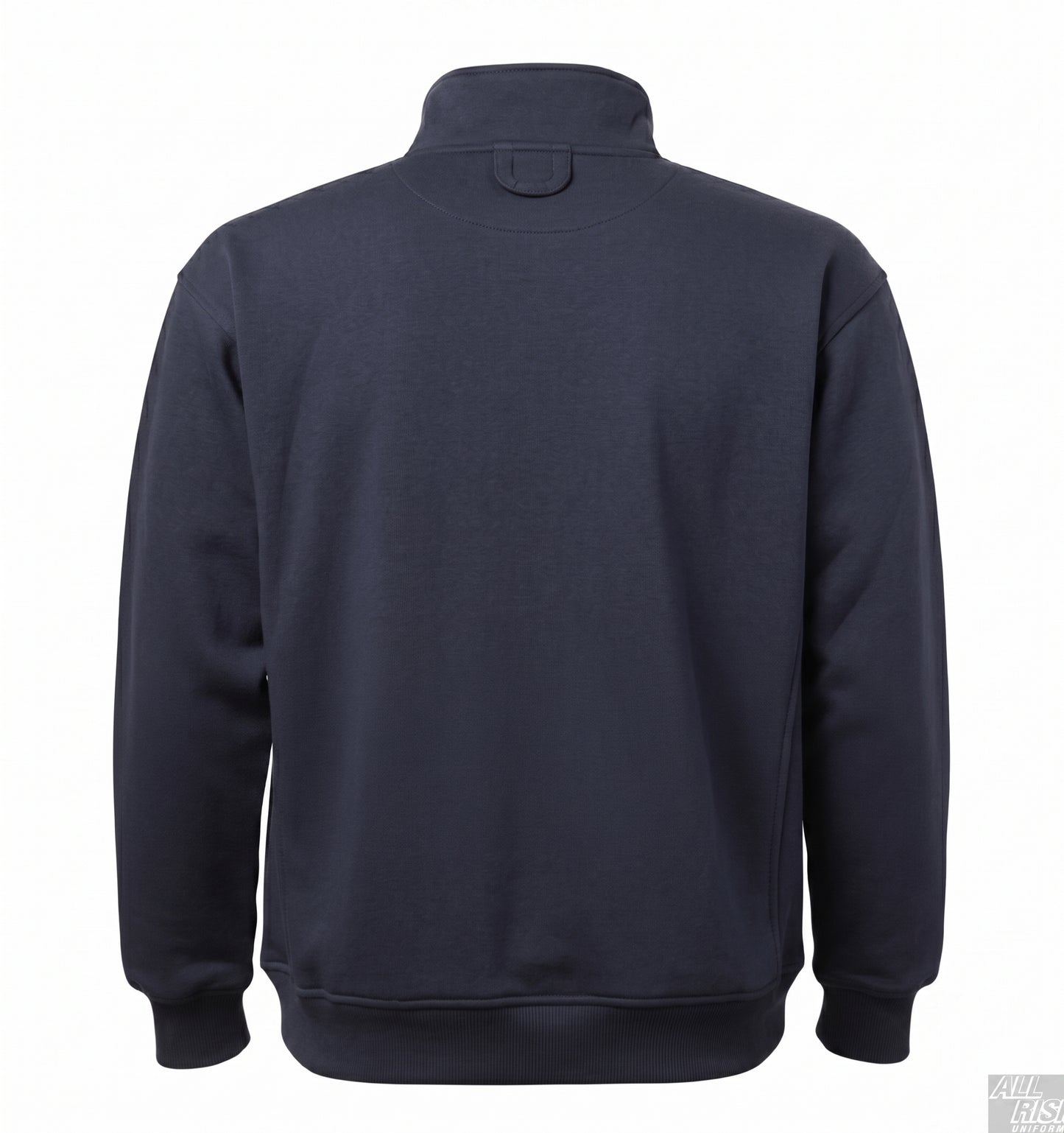 Back view of 5.11 job shirt showing no-roll collar, locker loop, and side seam handwarmer pocket