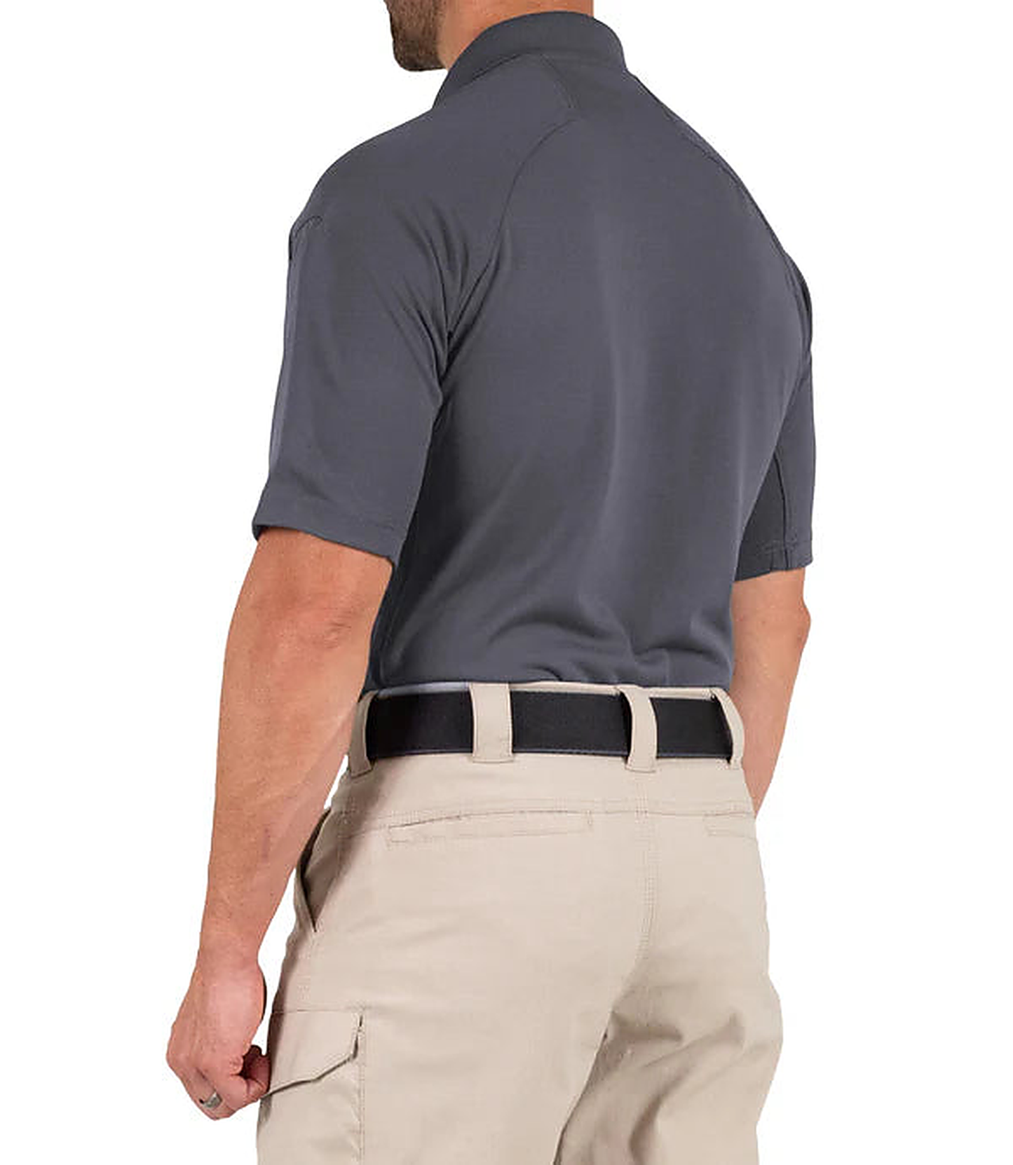 First Tactical Mens Short Sleeve Polo - Asphalt - close-up detail