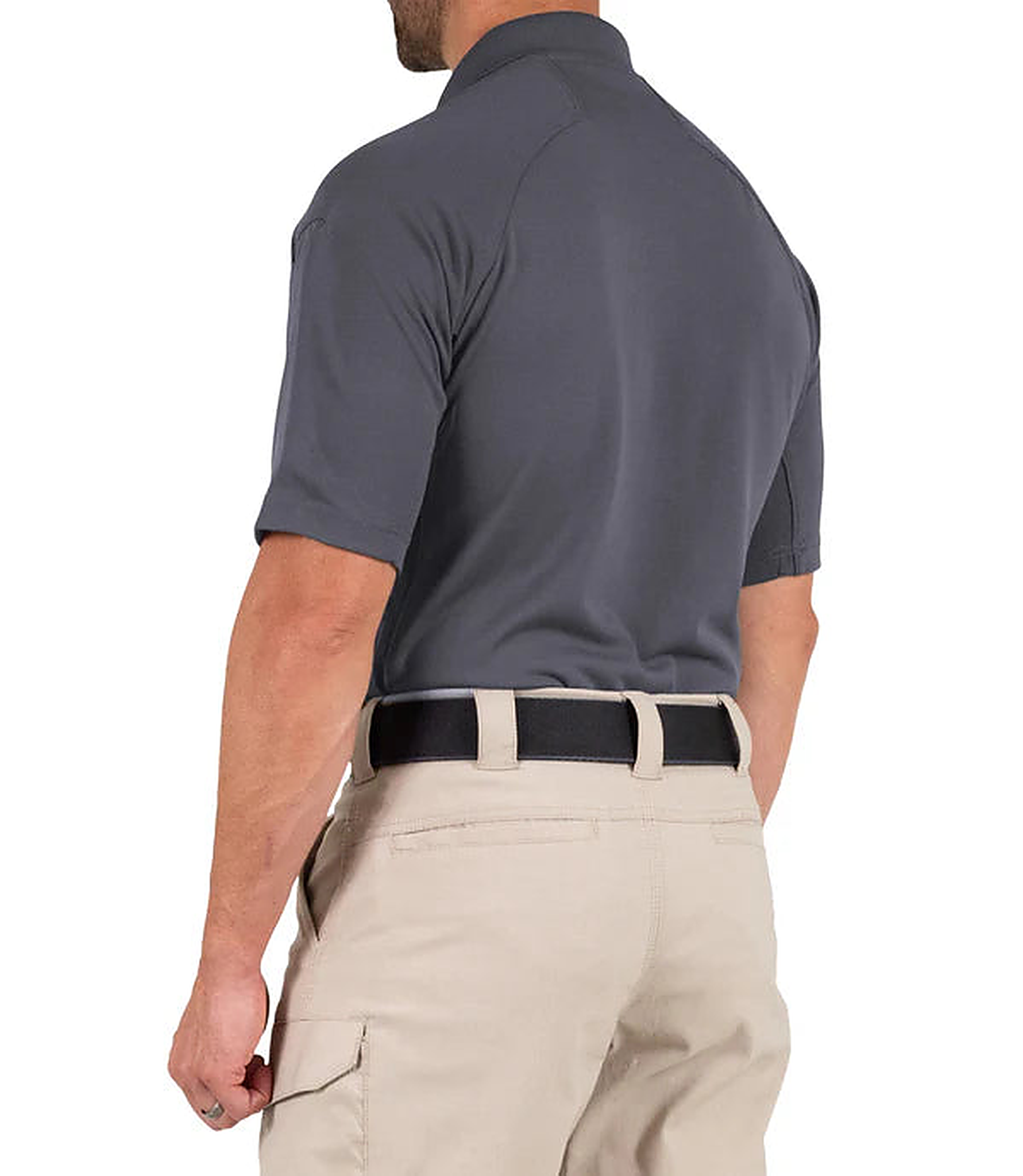 First Tactical Mens Short Sleeve Polo - Asphalt - close-up detail