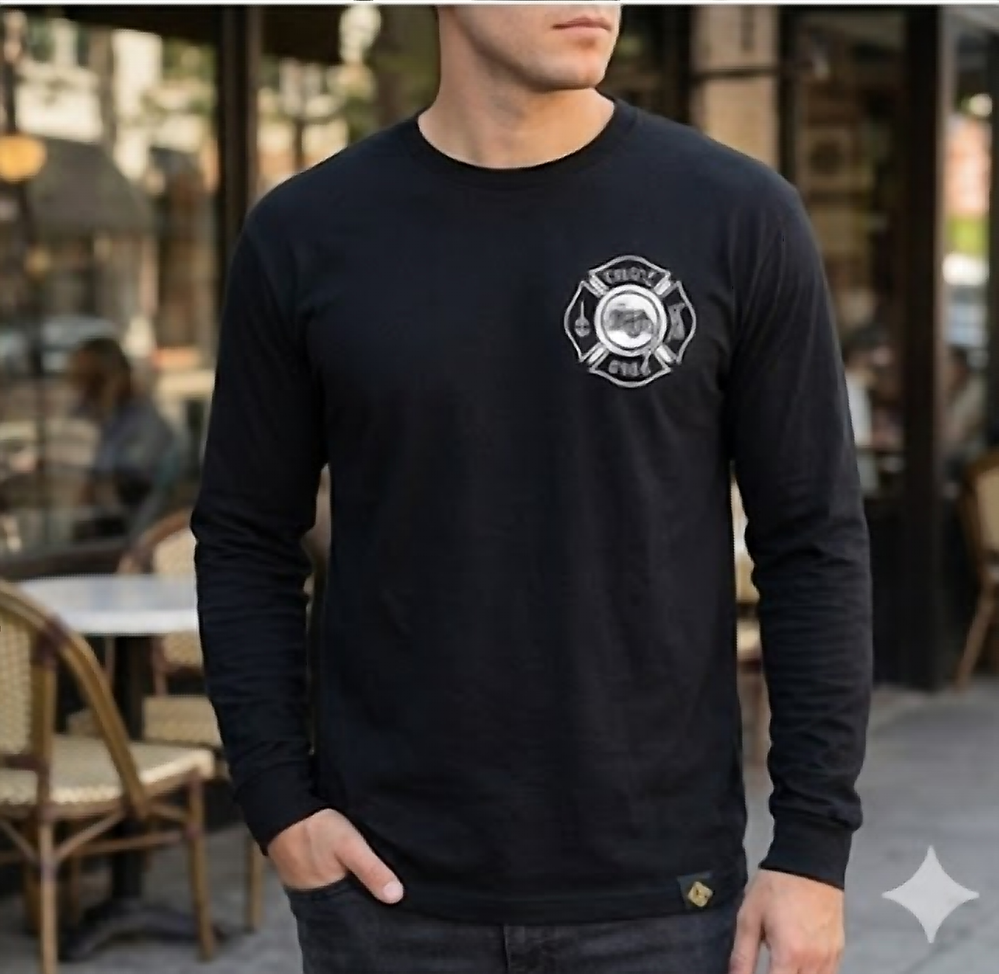 Chico Fire First Tactical Premium Cotton Long Sleeve Shirt - back view