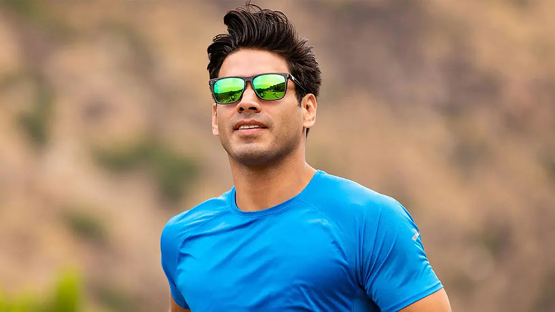 Clear Grey / Green Moonshine Fast Lanes Sport - Knockaround Sunglasses - close-up detail