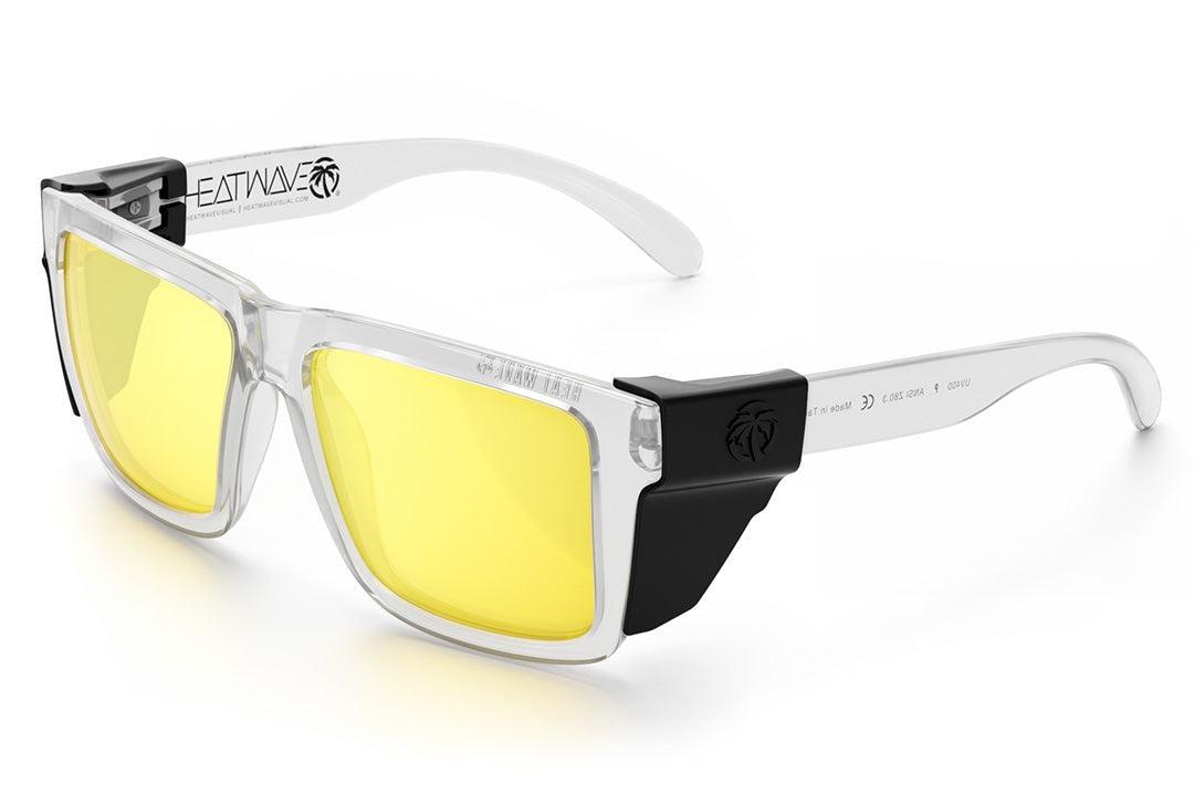 Heat Wave Visual XL VISE Vapor Clear Frame Hi-Vis Yellow Lens sunglasses view 3