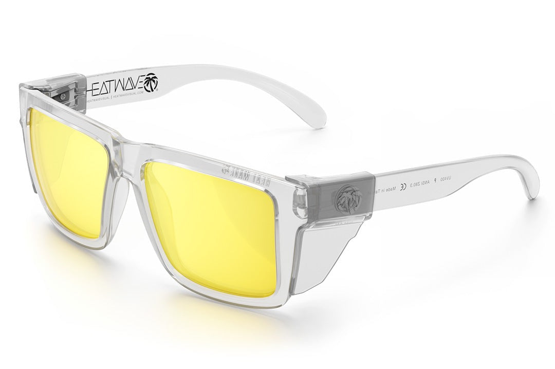 Heat Wave Visual XL VISE Vapor Clear Frame Hi-Vis Yellow Lens sunglasses view 5