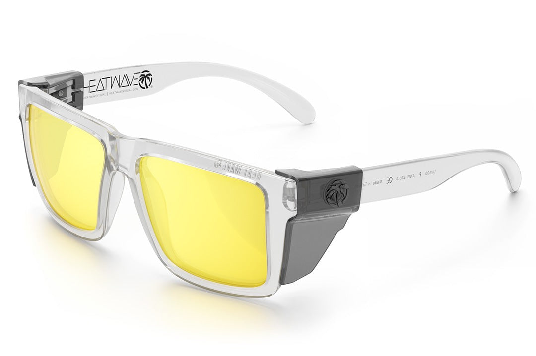 Heat Wave Visual XL VISE Vapor Clear Frame Hi-Vis Yellow Lens sunglasses view 4
