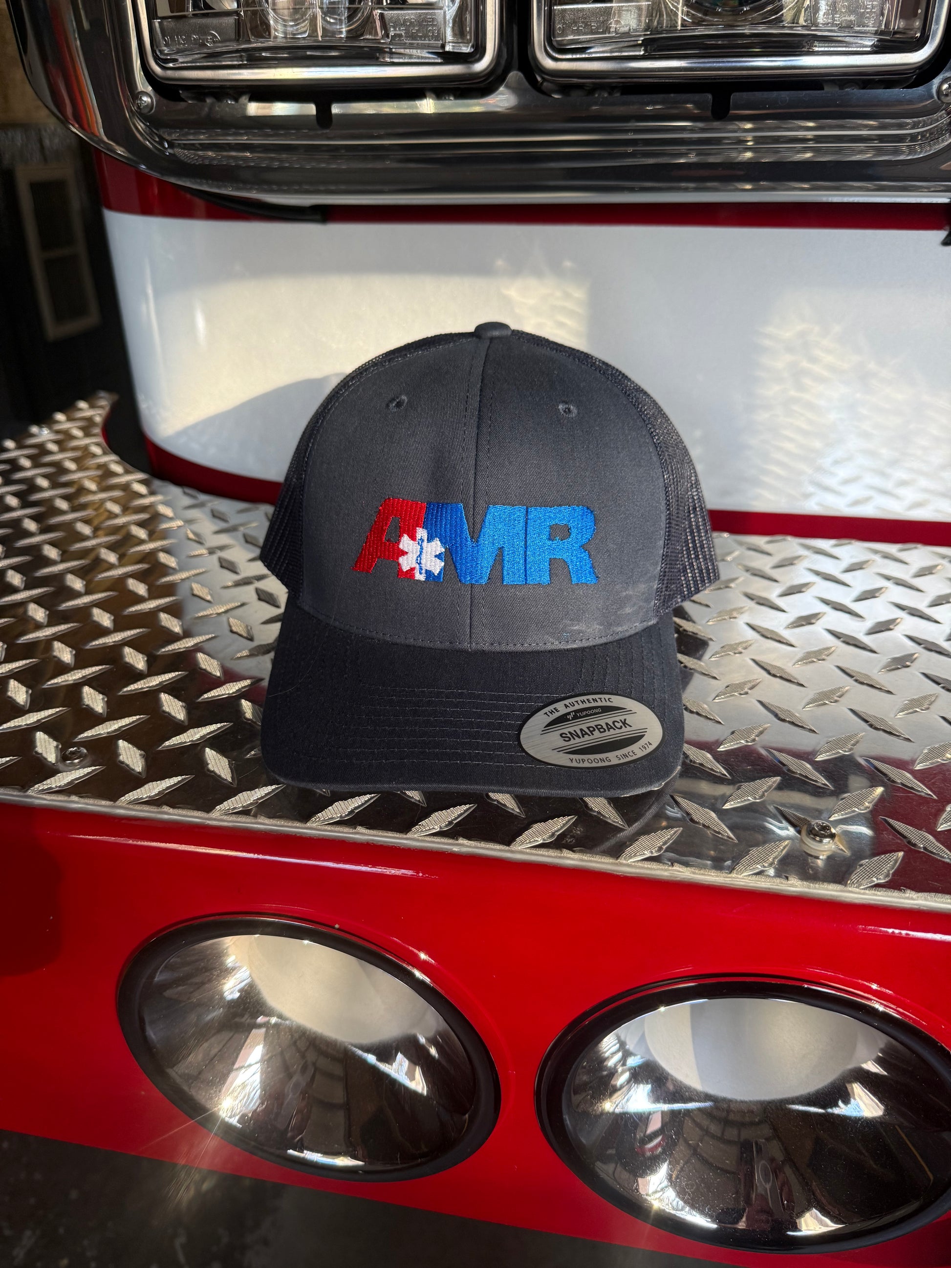 AMR Trucker Hat - close-up detail