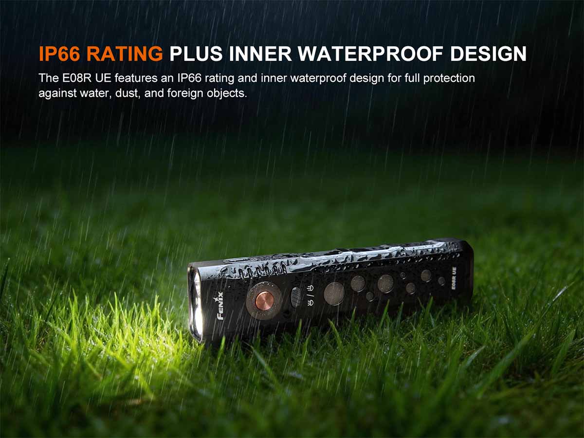 Fenix E08R UE Flat Flashlight  ALL RISK Uniforms