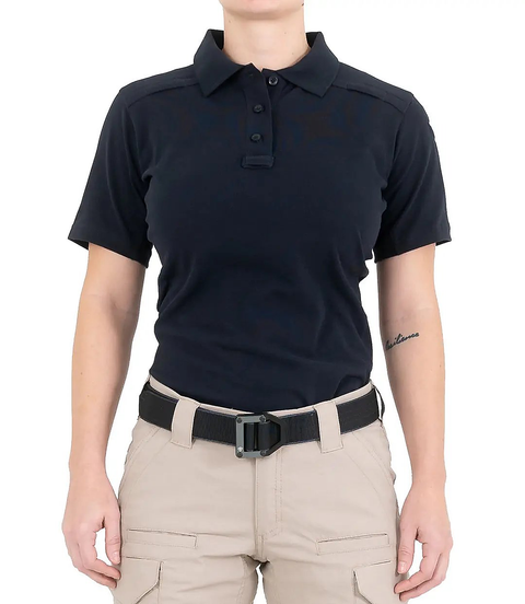 First Tactical Womens Cotton Short Sleeve Polo - Midnight Navy