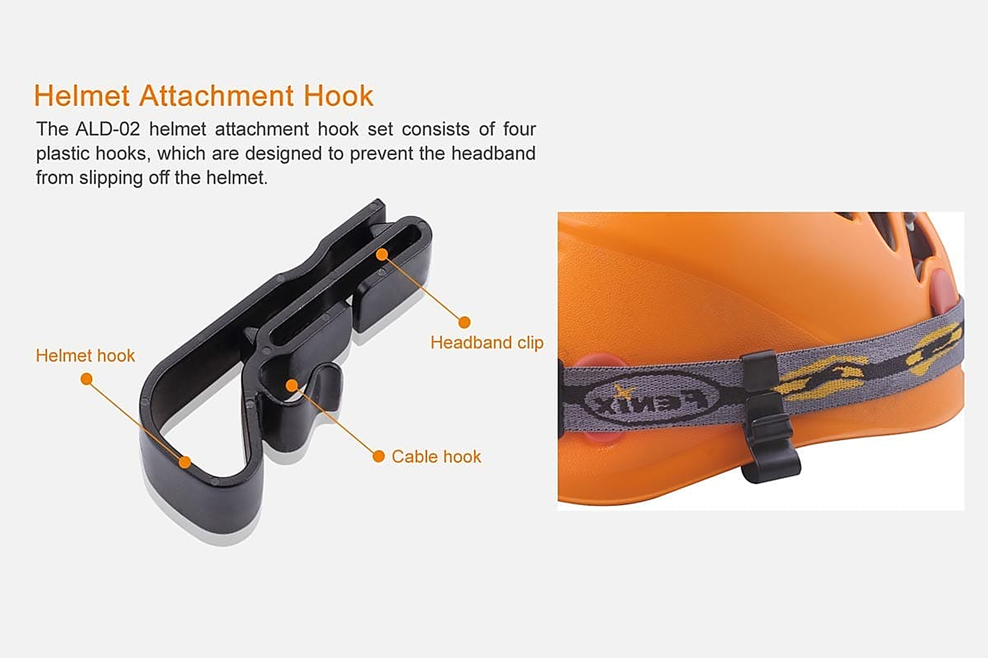 Fenix ALD-02 Helmet Headlamp Hooks