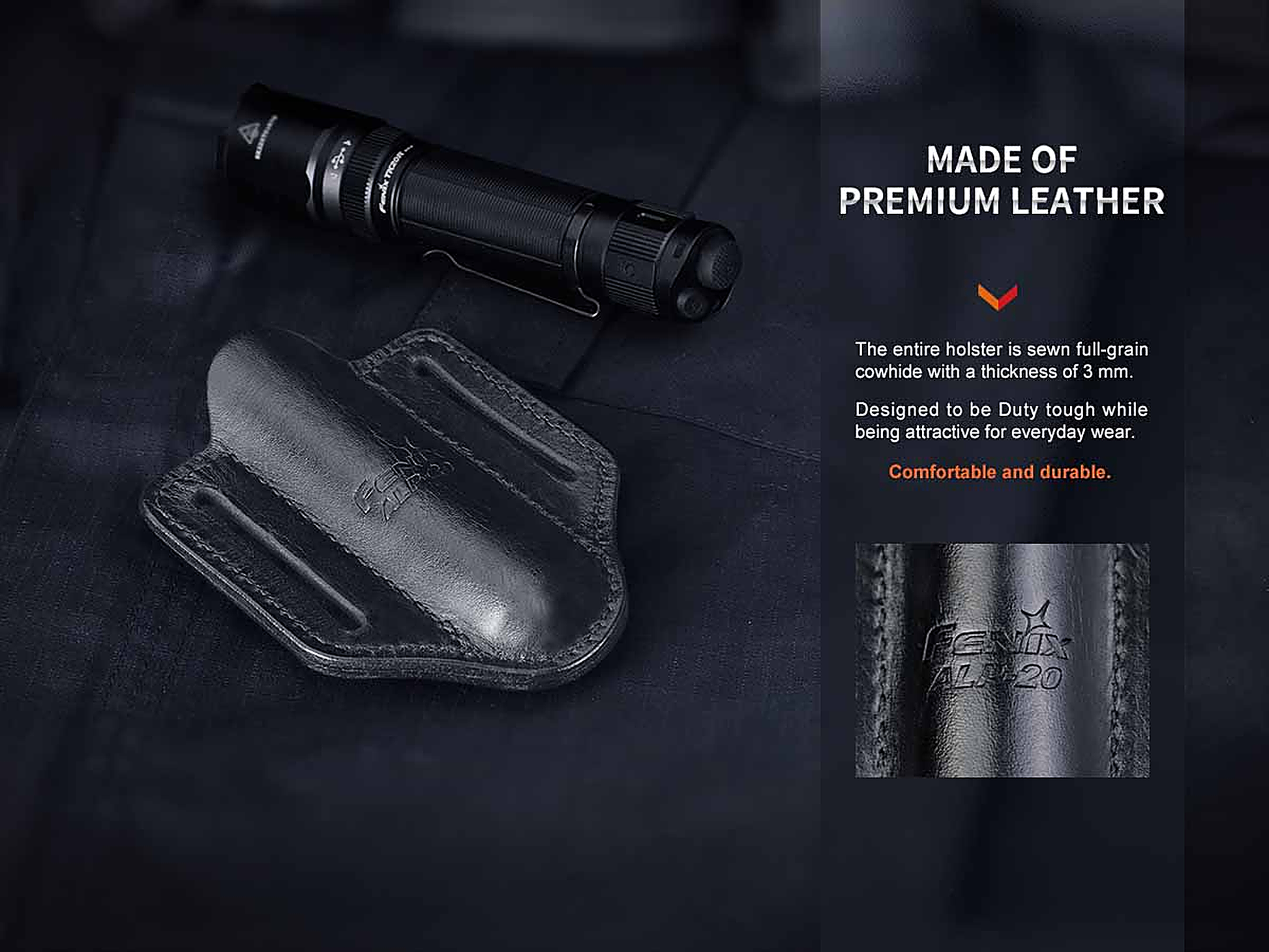 Fenix ALP-20 Leather Flashlight Holster