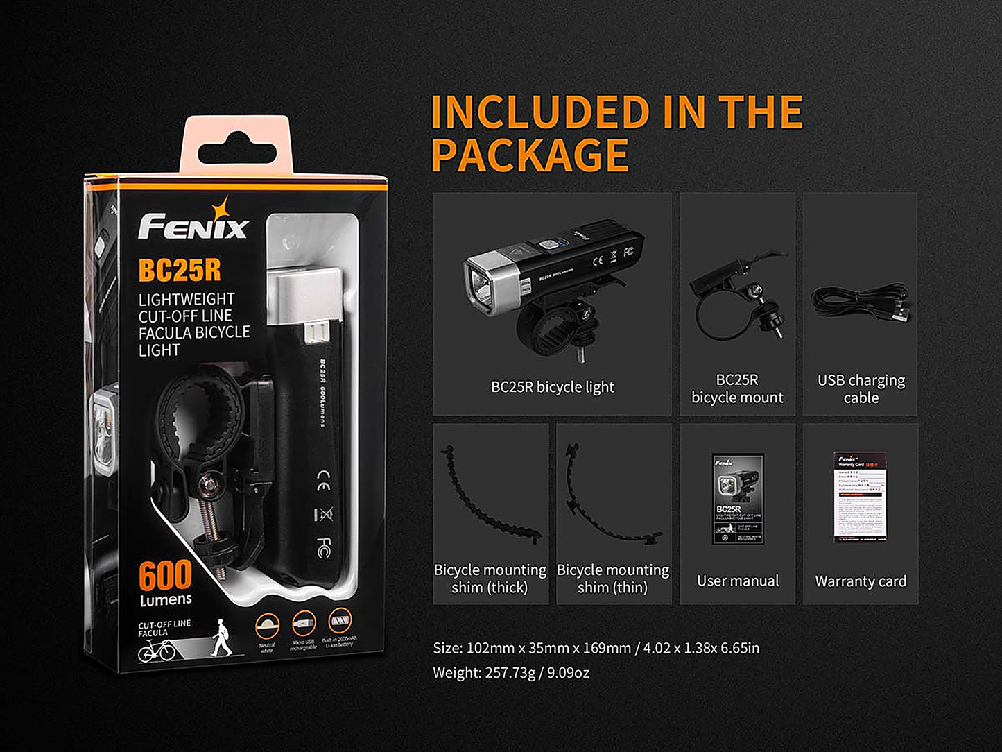 Fenix BC25R USB Rechargeable Bike Light