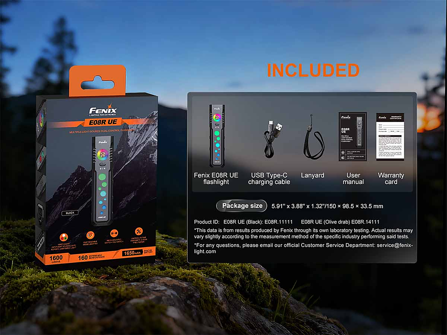Fenix E08R UE Flat Flashlight