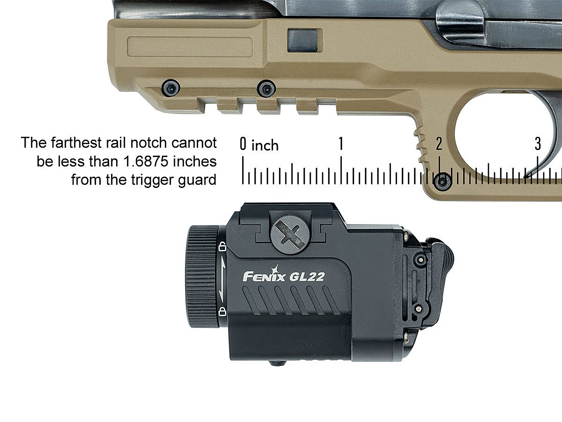 Fenix GL22 Tactical Weapon Light with Red Laser Sight