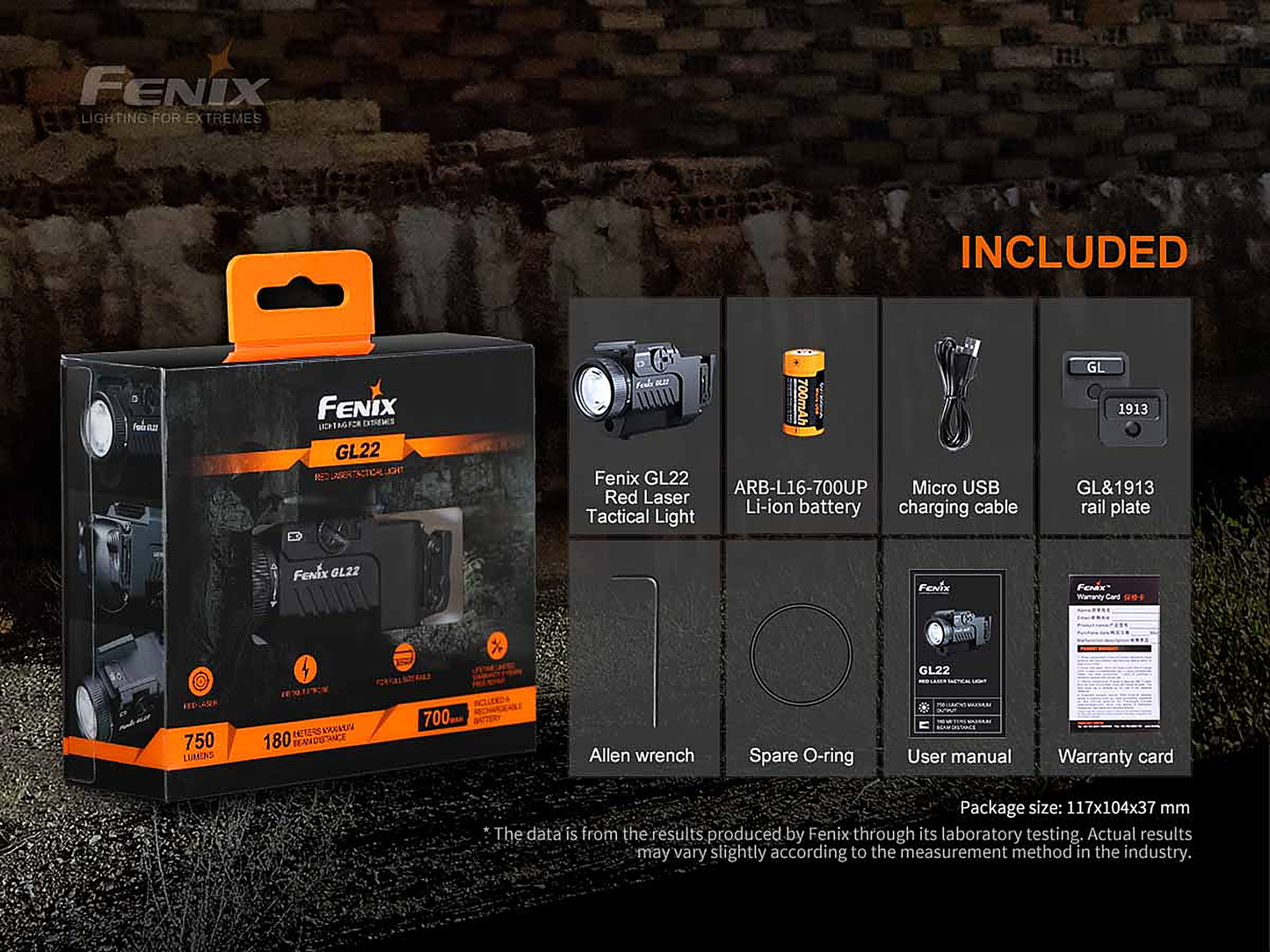 Fenix GL22 Tactical Weapon Light with Red Laser Sight