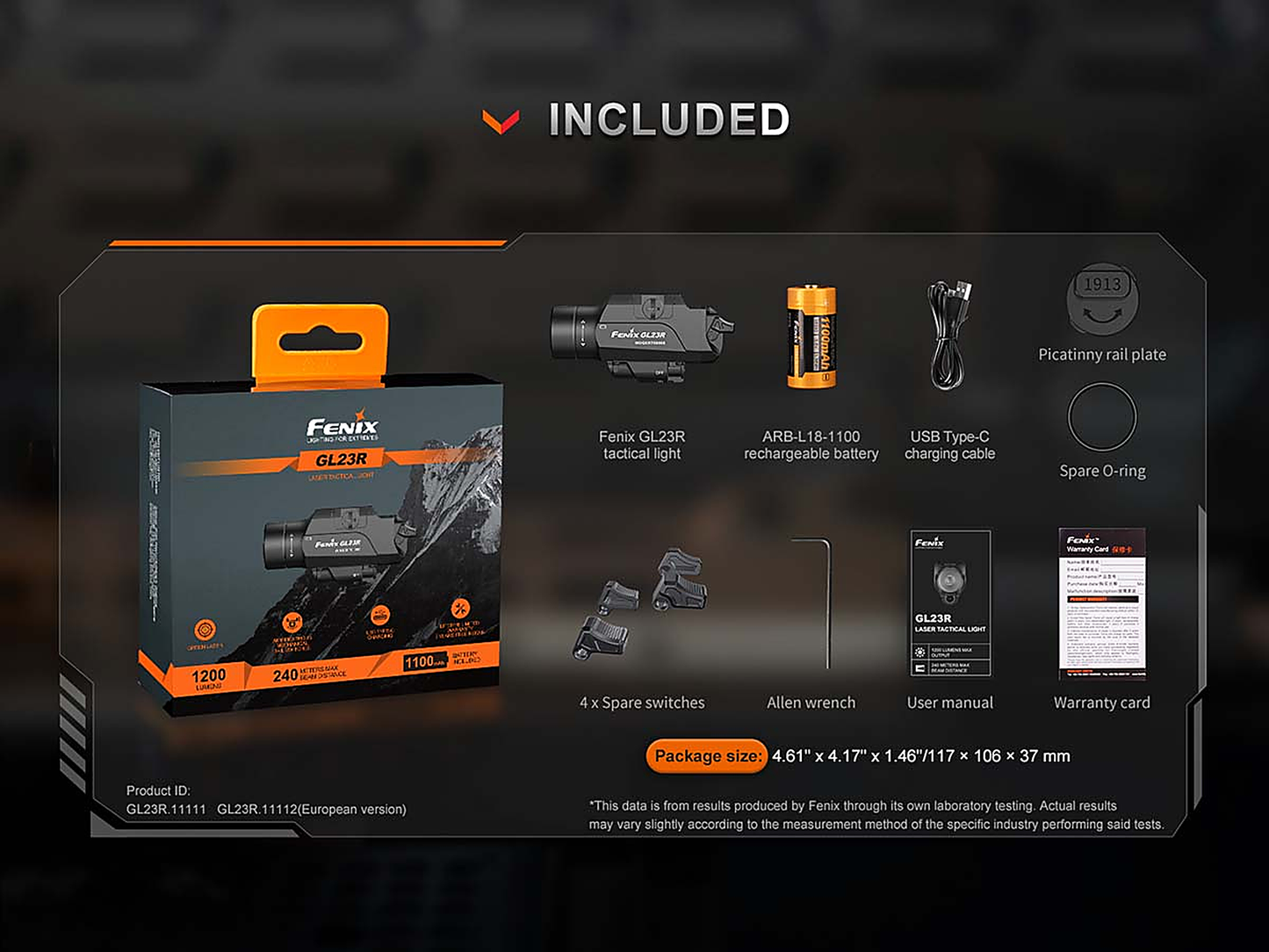 Fenix GL23R Rechargeable Weapon Light