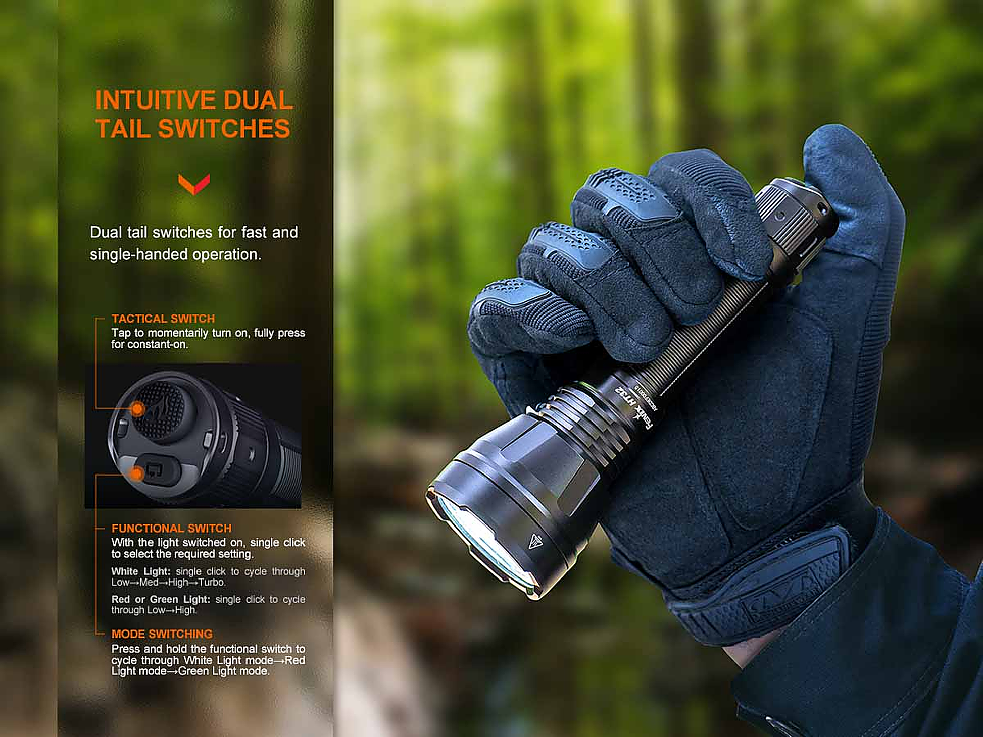 Fenix HT32 Flashlight with Red/Green LEDs
