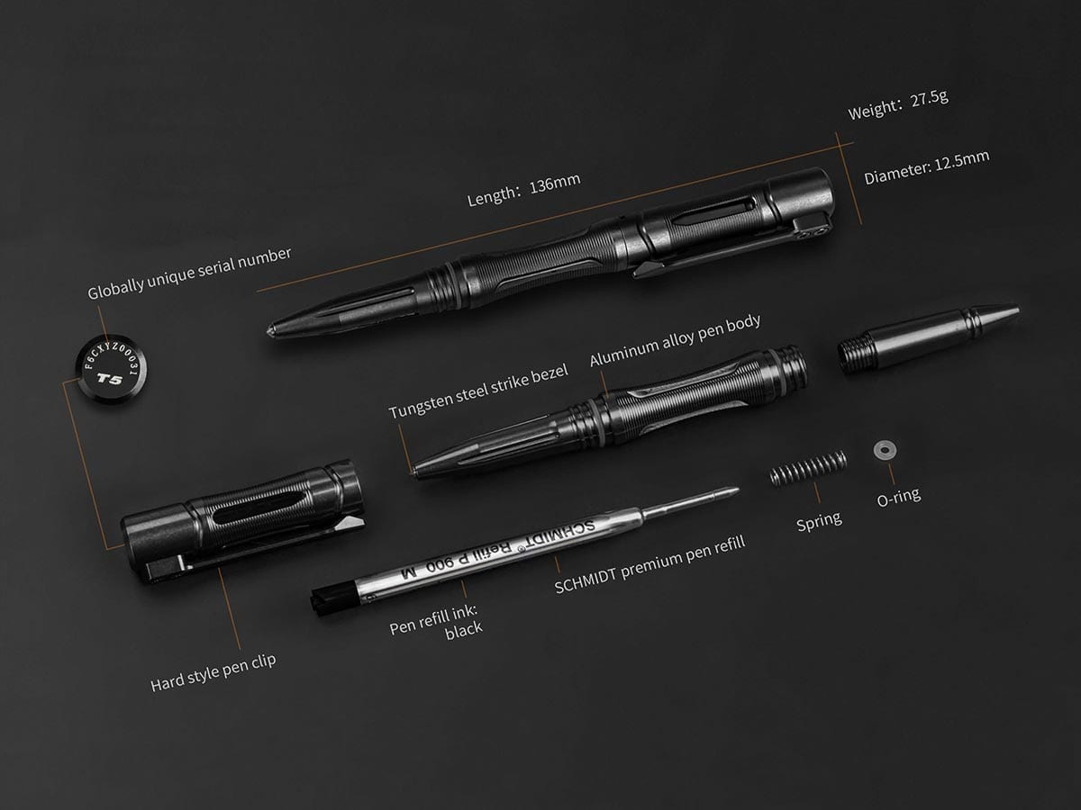 Fenix TK20R V2.0 Rechargeable Tac Flashlight with T5 Pen