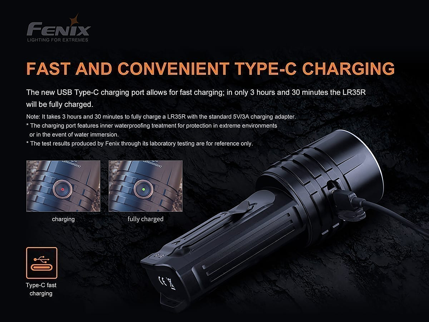 Fenix LR35R Rechargeable Flashlight - 10000 Lumens
