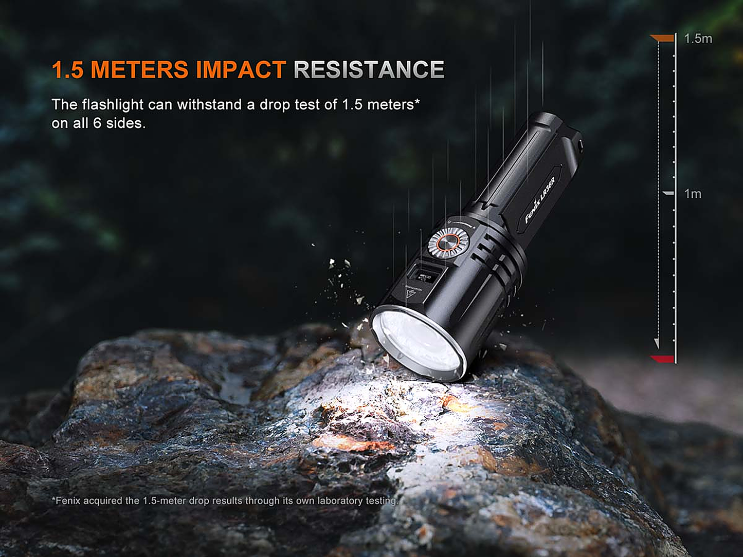 Fenix LR36R White Laser Flashlight with 10,000 Lumen Floodlight