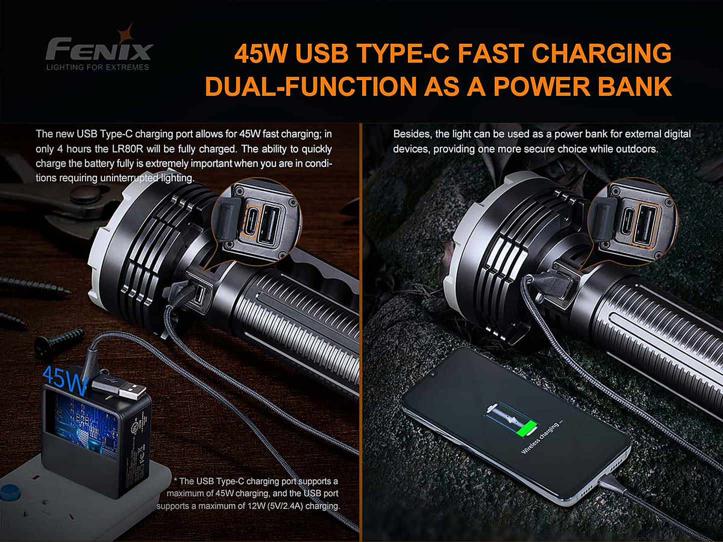 Fenix LR80R Flashlight - 18000 Lumen Spotlight