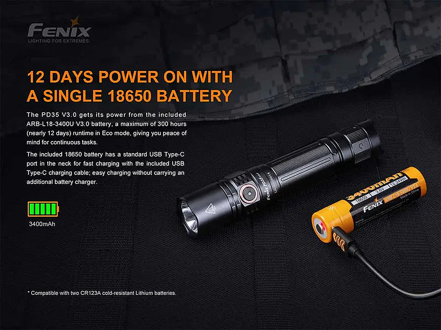 Fenix PD35 V3 - back view