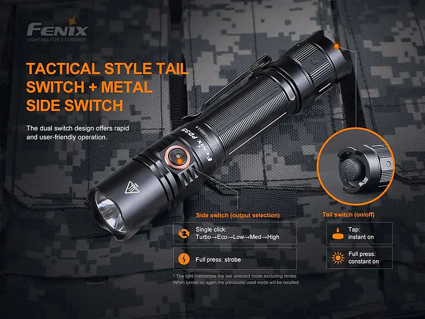 Fenix PD35 V3 - back view