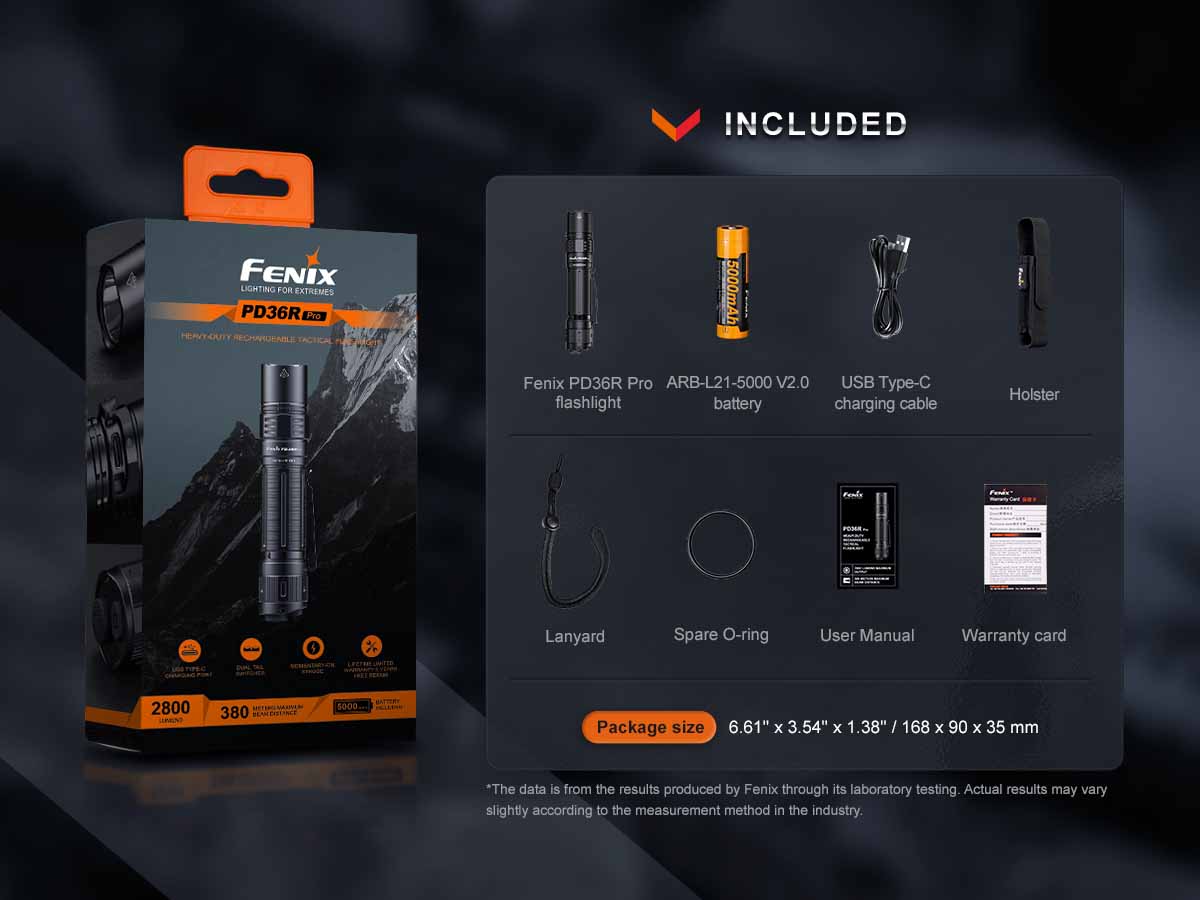 Fenix PD36R PRO Red Camo Flashlight with Special Edition Engraved Design