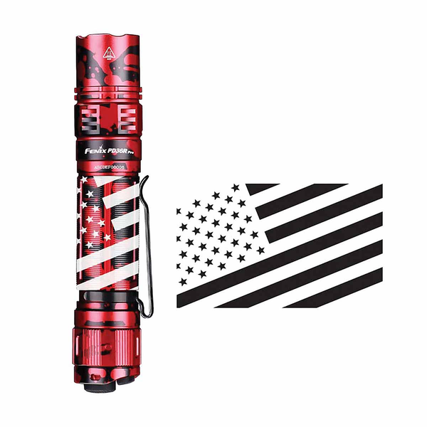 Fenix PD36R PRO Red Camo Flashlight with Special Edition Engraved Design