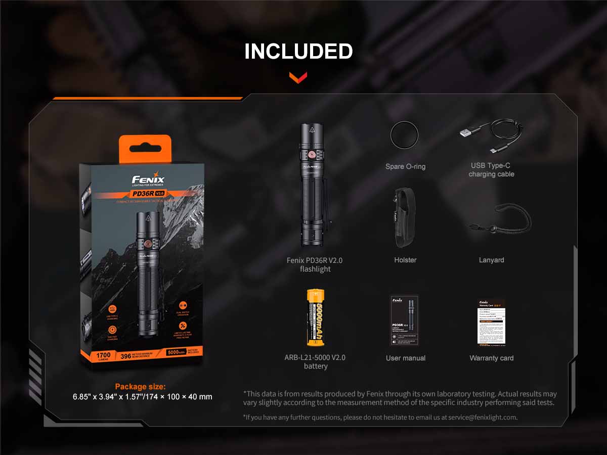Fenix PD36R V2.0 Flashlight with Special Edition Engraved Design