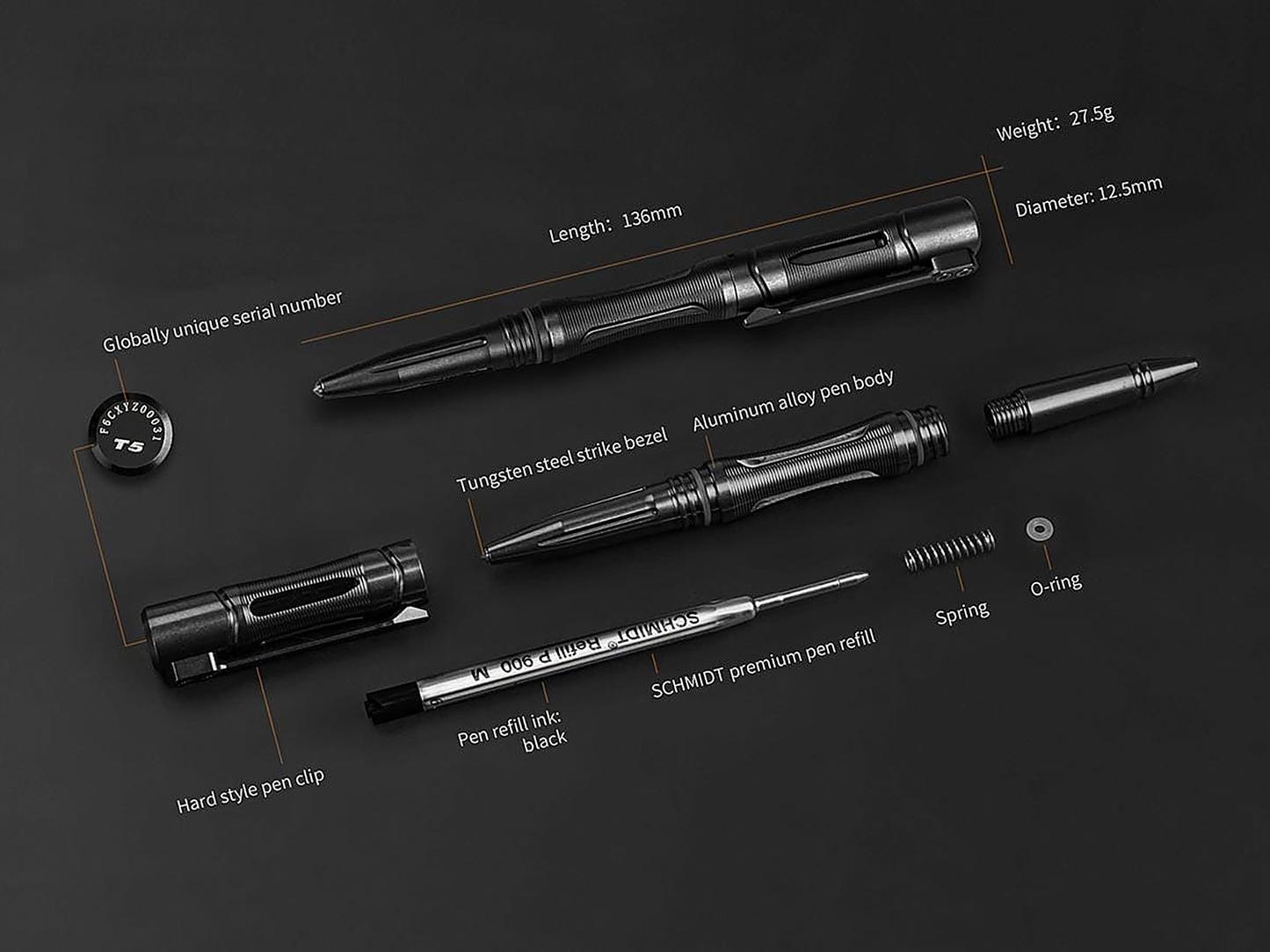 Fenix TK20R V2.0 Rechargeable Tac Flashlight with T5 Pen