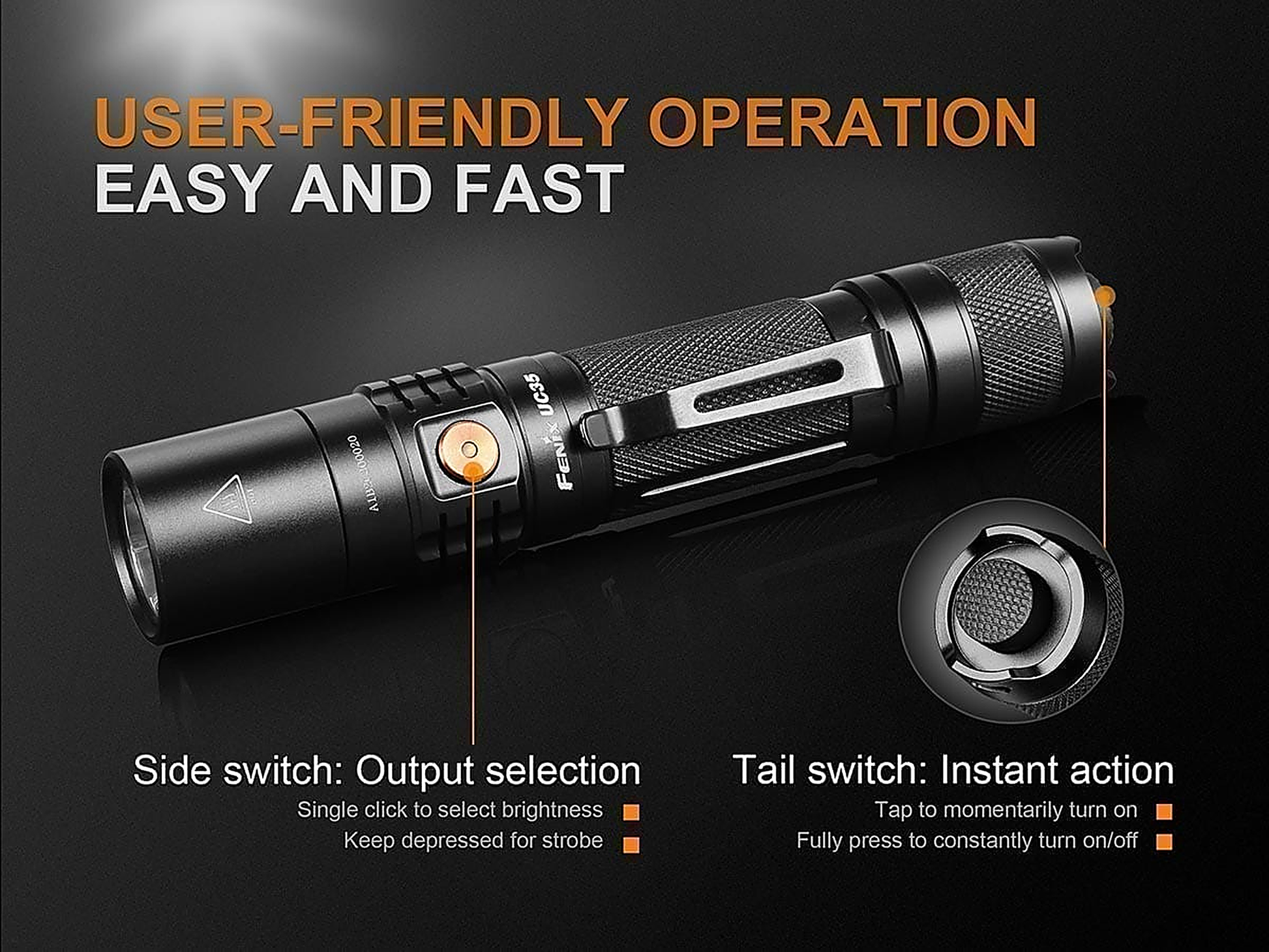 Fenix UC35 V2.0 USB Rechargeable Flashlight