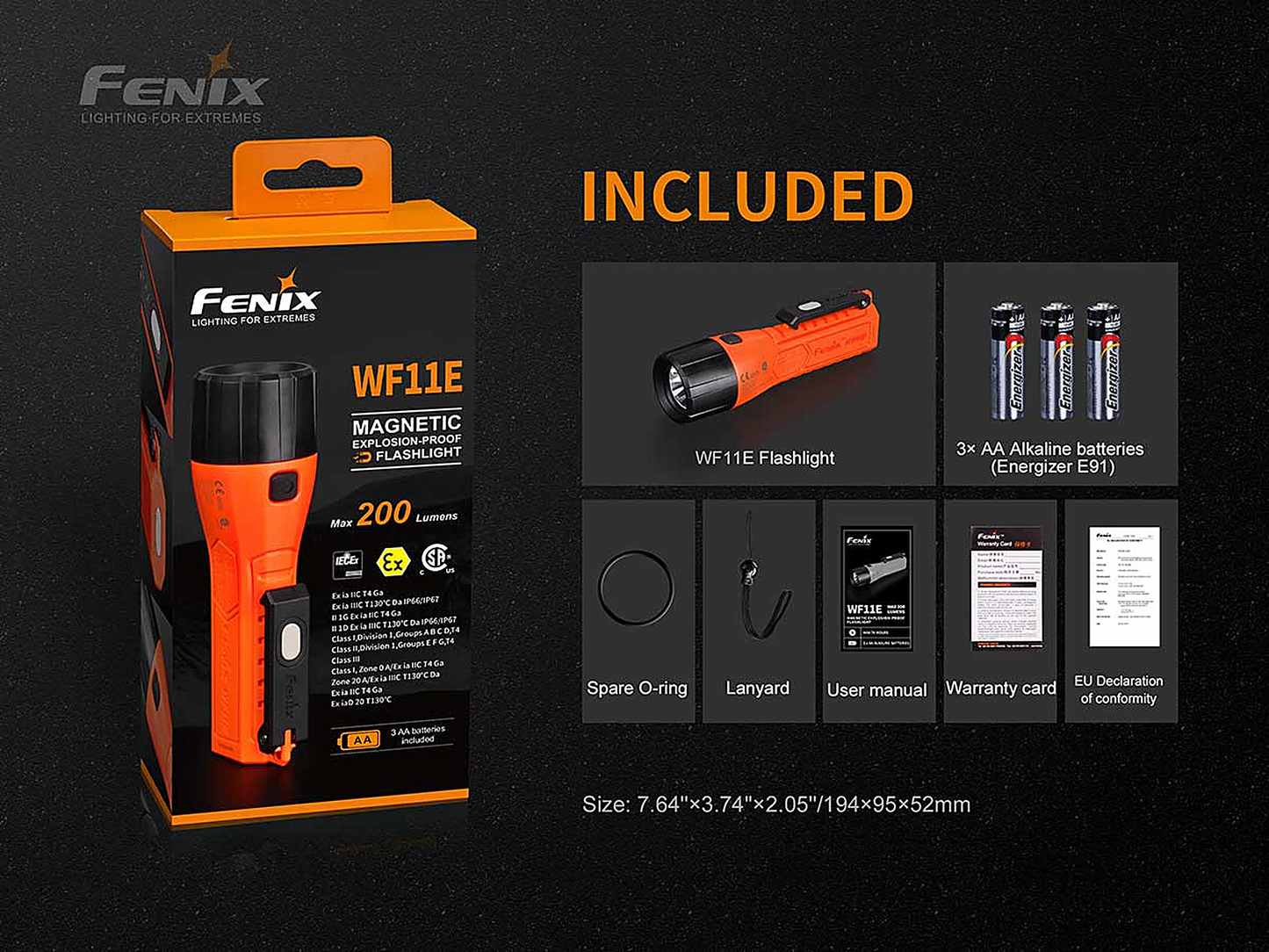 Fenix WF11E Intrinsically Safe Flashlight