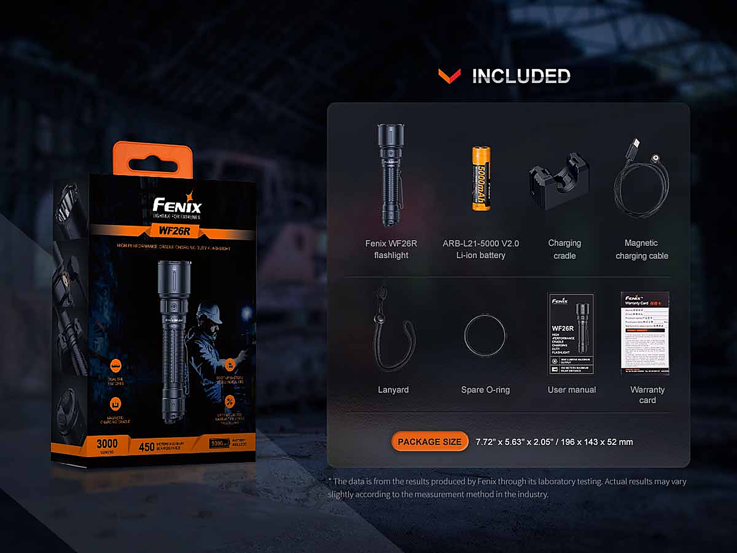 Fenix WF26R Rechargeable Flashlight with Charging Dock