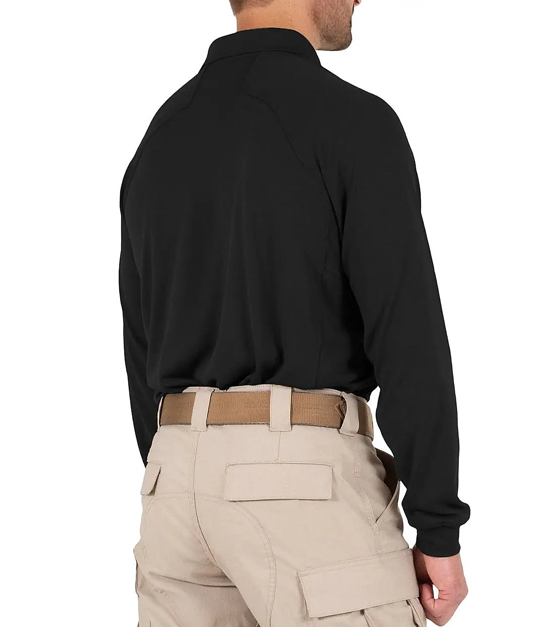 First Tactical Men’s Performance Long Sleeve Polo - Black - alternate view