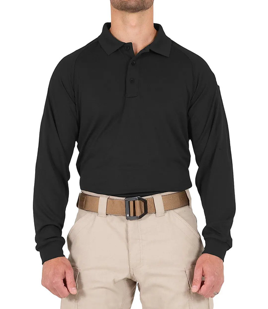 First Tactical Men’s Performance Long Sleeve Polo - Black