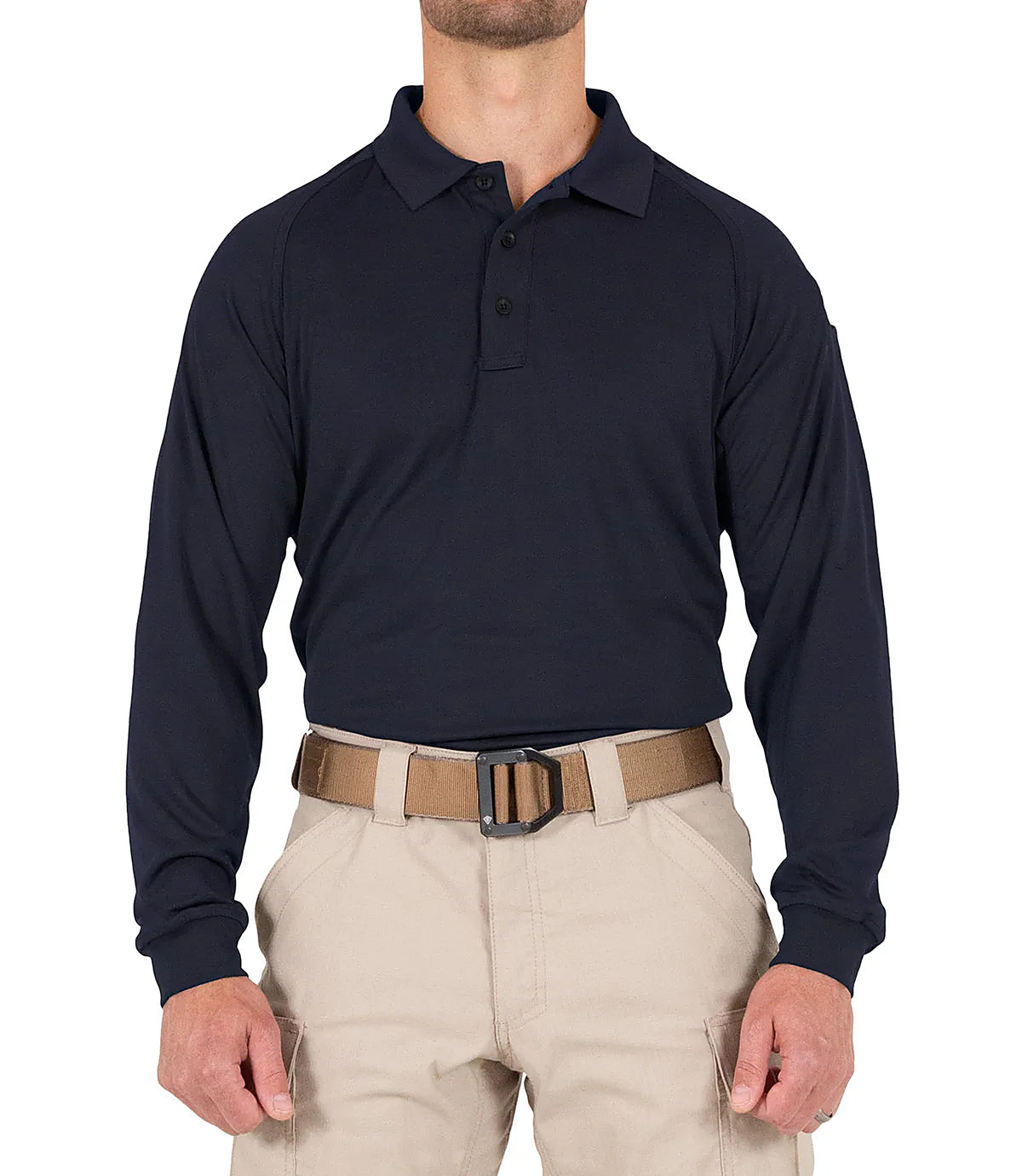 First Tactical Men’s Performance Long Sleeve Polo - Midnight Navy - alternate view